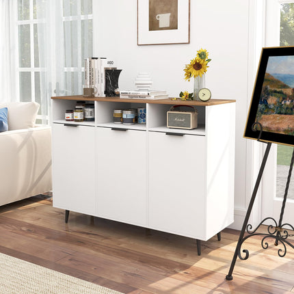 Dreamade Sideboard Cabinet - 47” Buffet Cabinet with Storage Compartments, Countertop