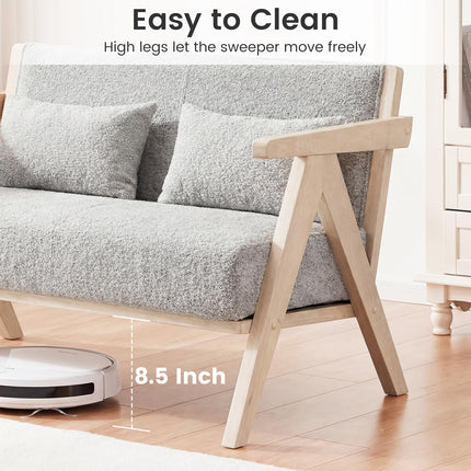 Dreamade Loveseat Sofa with Throw Pillows for Small Spaces