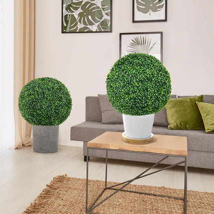 Dreamade 2 PCS 20 Inch Artificial Plant Topiary Ball, Round Faux Boxwood Balls Outdoor