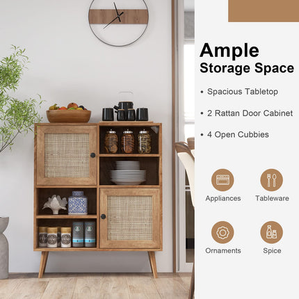 Dreamade Buffet Cabinet, Wood Sideboard Storage Cabinet