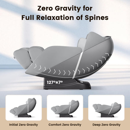 Dreamade Comfort Full Body Massage Chair with SL Track Airbags Heating-Gray