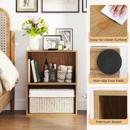 Dreamade 2-Cube Bookshelf | 2-Layer Storage Shelf Bookcase w/Large-Capacity Open Storage Space