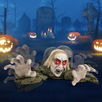 Dreamade Halloween Skeleton Groundbreaker Decoration, Sound-Actived Halloween Party Decoration