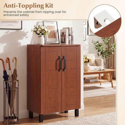 Dreamade 5-Tier Shoe Storage Cabinet | Freestanding Wooden Entryway Cabinet w/Storage