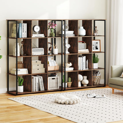Dreamade 12 Cube Bookcase 5 Tier Industrial Bookshelf