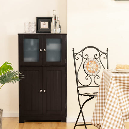 Dreamade Storage Cabinet with Doors - Bathroom Floor Cabinet, Freestanding Tall Cabinet