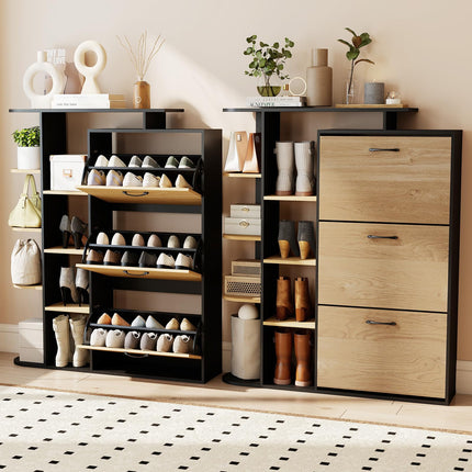 Dreamade Shoe Cabinet with 3 Flip Drawers