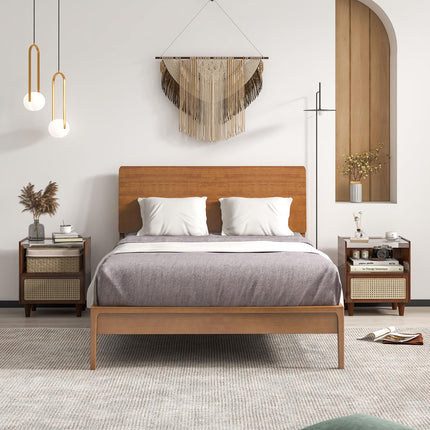Dreamade Rattan Nightstand with Drawer