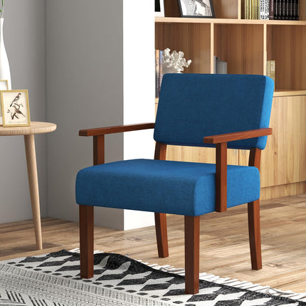Dreamade Modern Accent Chair, Linen Living Room Arm Chair w/Soft Padded Seat & Backrest