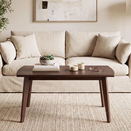 Dreamade 34.5" Solid Wood Coffee Table with Tapered Legs