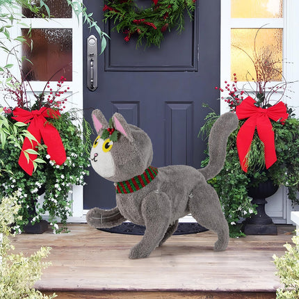 Dreamade Lighted Christmas Cat, Indoor Outdoor Kitty Decoration w/ 88 LED Lights