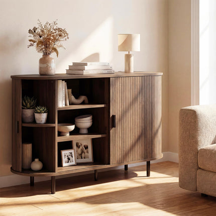 Dreamade 47'' Fluted Sideboard Buffet Cabinet with Tambour Sliding Doors