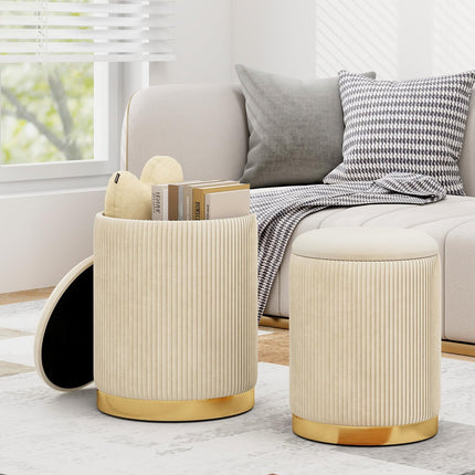 Dreamade Ottoman with Storage - Set of 2 Storage Ottomans