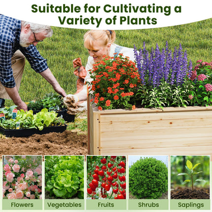 Dreamade Wood Raised Garden Bed for Patio Backyard
