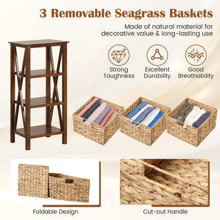 Dreamade Wooden X-Design Side Table End Table