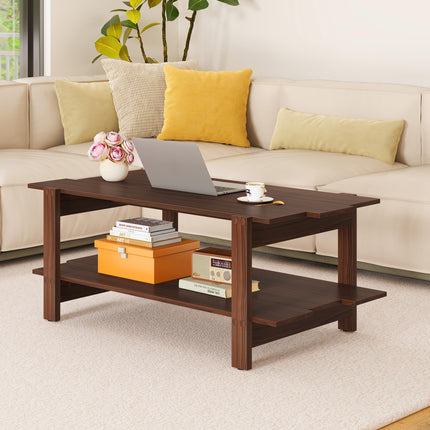 Dreamade 2-Tier Coffee Table with Storage Shelf