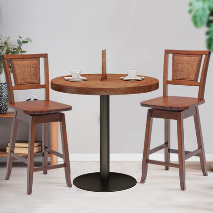 Dreamade 24.5 Inch Counter Height Bar Stool with Rattan Back