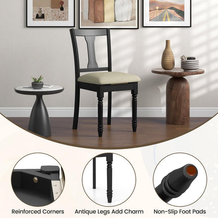 Dreamade Wood Dining Chairs Set Farmhouse Dining Room Chair with Cushion Seat, Armless Wooden Dining Side Chairs