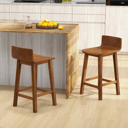 Dreamade 2 or 4 Bar Stools Set with Low Back & Footrest