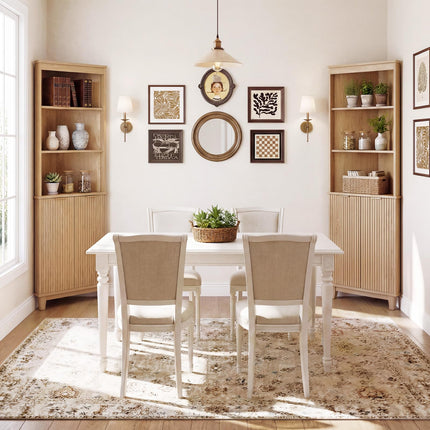 Dreamade 68" Tall Corner Cabinet with Fluted Doors