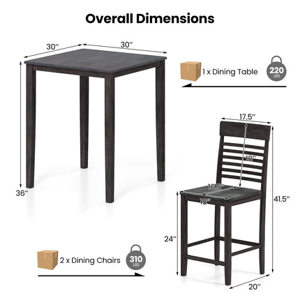 Dreamade 3-Piece Dining Table Set for 2 for Small Place