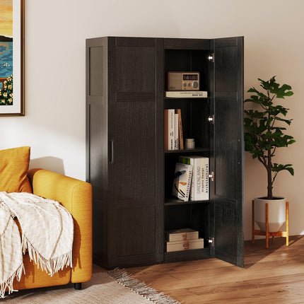 Dreamade Narrow Farmhouse Freestanding Bathroom Cabinet with 4 Shelves