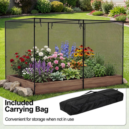 Dreamade Garden Crop Cage | 10 x 6.5 x 6.5 ft Plant Netting Cover w/Zipper Doors