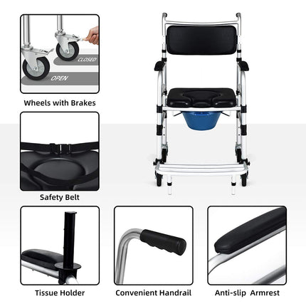 Dreamade 3 in 1 Lightweight Shower Commode Wheelchair