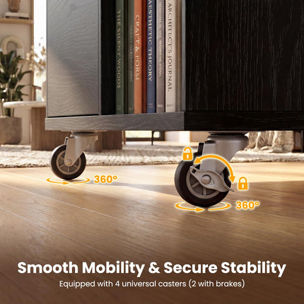 Dreamade 3-Drawer Mobile File Cabinet with Open Storage Shelves