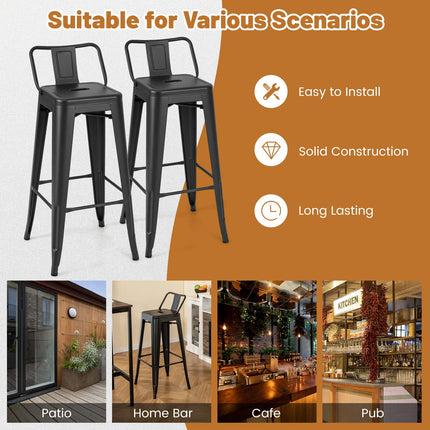 Dreamade Metal Bar Stools Set of 4 for Kitchen Island