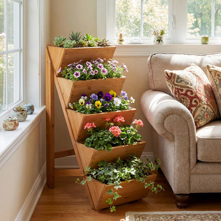 Dreamade 5-Tier Wooden Vertical Raised Garden Bed