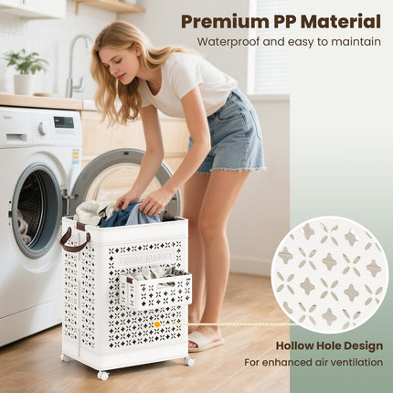 Dreamade 75L Collapsible Laundry Basket with Wheels