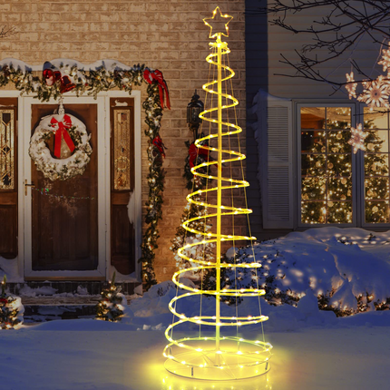 Dreamade 6 FT Spiral Christmas Tree, Outdoor Led Christmas Tree with 135 LED Lights - DreamadeUS
