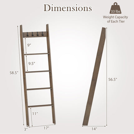 Dreamade Bamboo Blanket Ladder