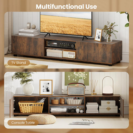 Dreamade TV Stand for 55-70 Inch TV Modern Entertainment Center w/ 3 Open Shelves