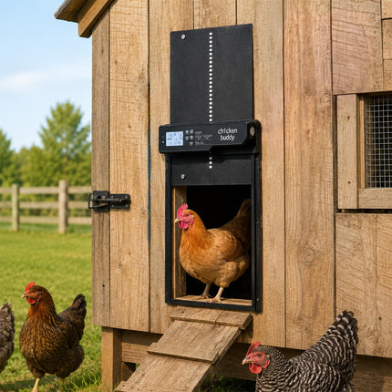 Dreamade Aluminum Auto Chicken Coop Door Solar Powered with Light Sensor & Timer
