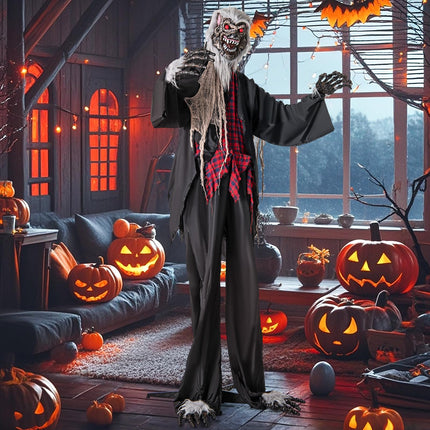 Dreamade 8.2 Ft Halloween Animatronics, Sound-Activated Werewolf with Light-up Eyes & Scary Sounds