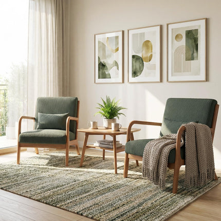 Dreamade Modern Accent Chair Corduroy Upholstered Lounge Chair