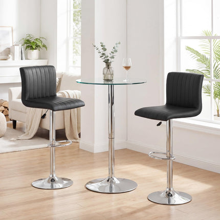 Dreamade Modern Faux Leather Counter Height Barstools Set of 2/4 with Back and Footrest