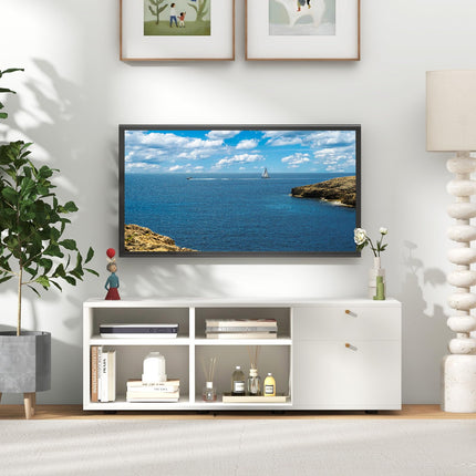 Dreamade TV-Stand for Bedroom Entertainment Center - Modern TV Console Cabinet with 2 Drawers, 4 Compartments