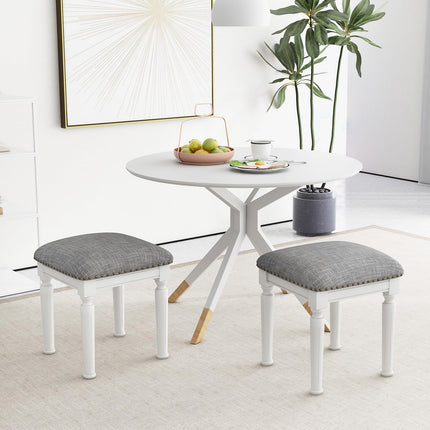 Dreamade Bar Stools Set of 2, 3-Height Adjustable 19"/27"/31" Wood Barstools with Padded Seat