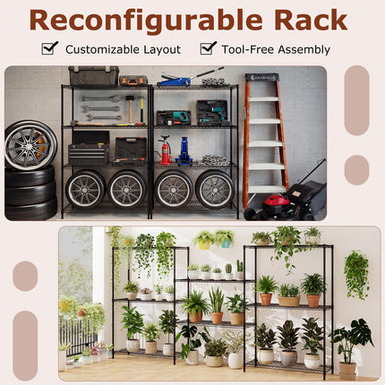 Dreamade 4-Tier Metal Storage Shelving Unit with V-Shaped Wire Rack