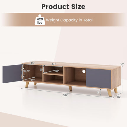 Dreamade TV Stand for TVs up to 65 Inch, Entertainment Center with 2 Side Cabinets