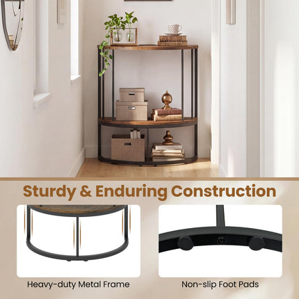 Dreamade Half Moon Console Table with Outlets