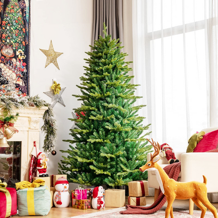 Dreamade 6ft Pre-lit Christmas Tree, Hinged Artificial Xmas Tree w/ 420 APP Controlled LED Lights - DreamadeUS