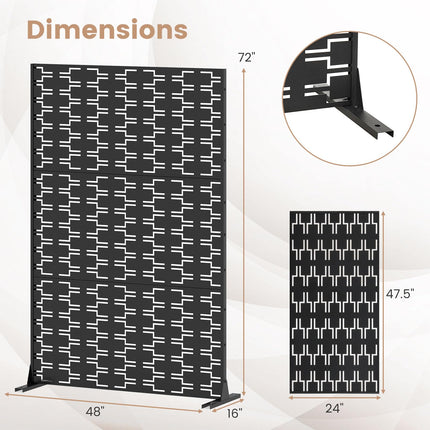 Dreamade Metal Privacy Screen 72 x 48 Inch Freestanding Fence Panel Indoor Outdoor