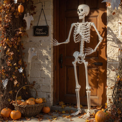 DREAMADE 5.4 FT Life-Size Halloween Skeleton | 7 Movable Joints for Custom Poses
