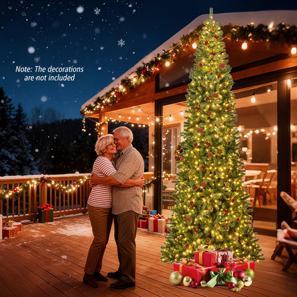 Dreamade 12 FT Pre-Lit Artificial Christmas Tree with Quick Power Connector