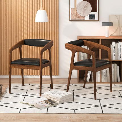 Dreamade Modern Accent Chair - PU Leather Upholstered Armchairs w/Cozy Backrest & Padded Seat Cushion