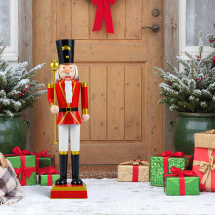 Dreamade 32.5 Inch Christmas Nutcracker with High Hat and Beautiful Scepter